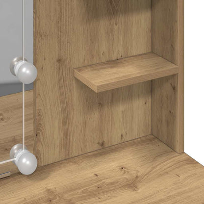 vidaXL Dressing Table with LED Lights Artisan Oak 96x40x142 cm