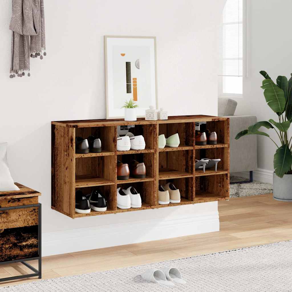 vidaXL Shoe Cabinets 2 pcs Old Wood 52x30x50 cm