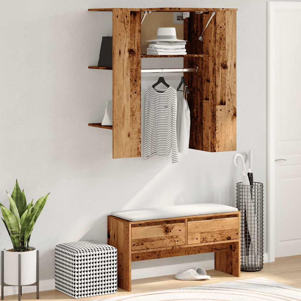 vidaXL Hallway Cabinet Old Wood 97.5x37x99 cm Engineered Wood