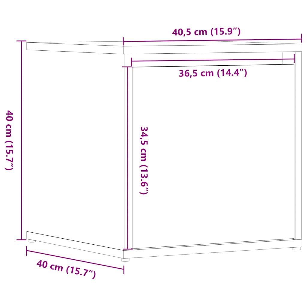 vidaXL Box Drawer Old Wood 40.5x40x40 cm Engineered Wood
