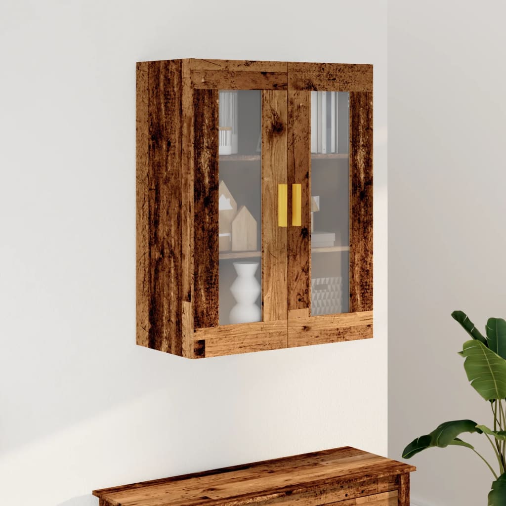 vidaXL Hanging Wall Cabinet Old Wood 69,5x34x90 cm