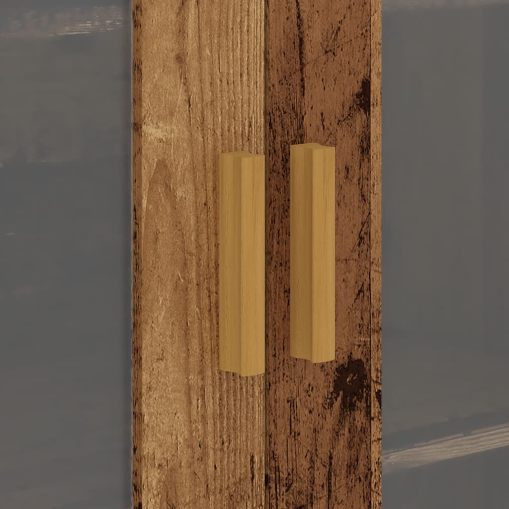 vidaXL Hanging Wall Cabinet Old Wood 69,5x34x90 cm