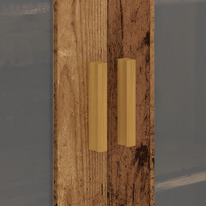 vidaXL Hanging Wall Cabinet Old Wood 69,5x34x90 cm
