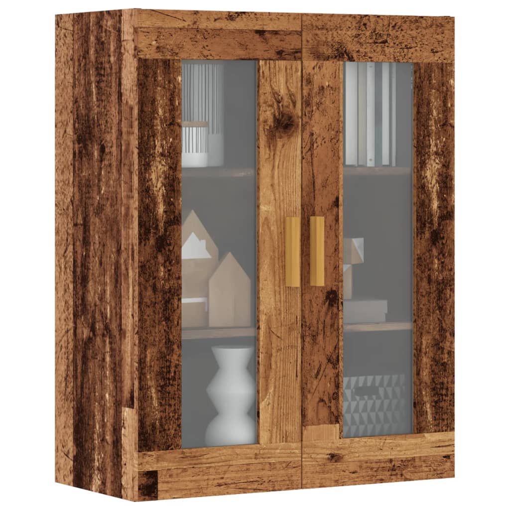 vidaXL Hanging Wall Cabinet Old Wood 69,5x34x90 cm