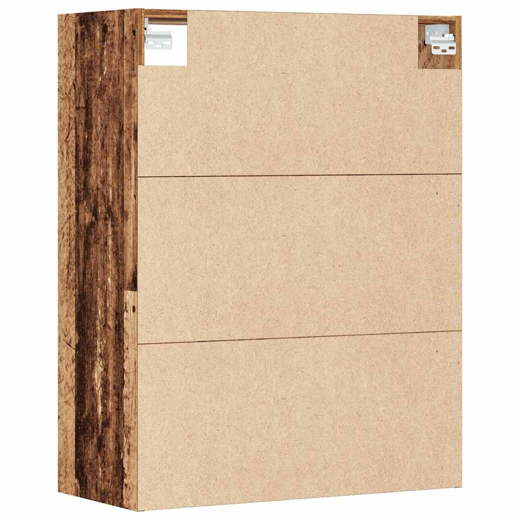 vidaXL Hanging Wall Cabinet Old Wood 69,5x32,5x90 cm