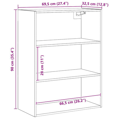 vidaXL Hanging Wall Cabinet Artisan Oak 69.5x32.5x90 cm