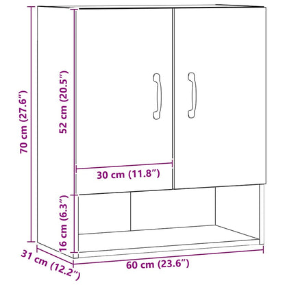vidaXL Wall Cabinet Artisan Oak 60x31x70 cm Engineered Wood