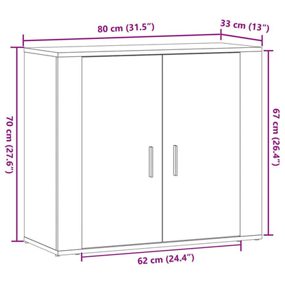vidaXL Sideboard Artisian Oak 80x33x70 cm Engineered Wood