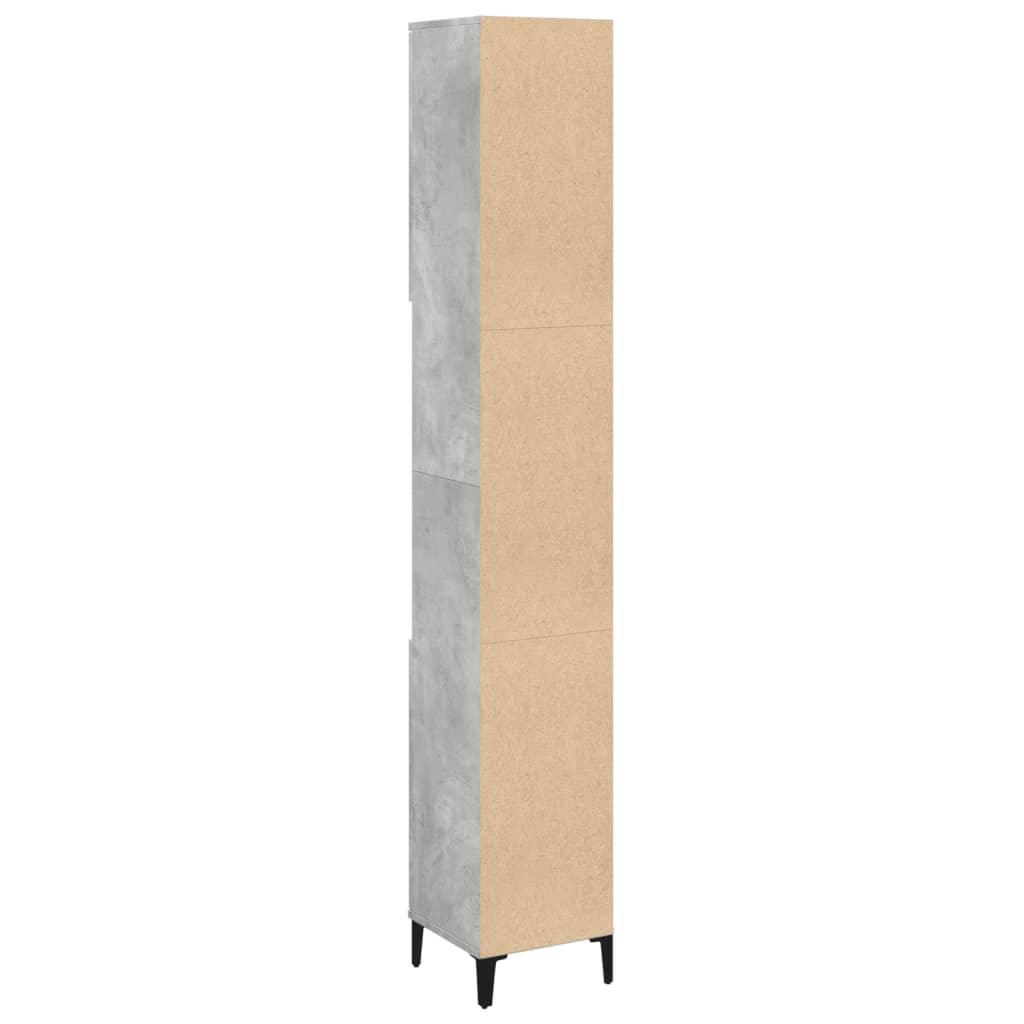 vidaXL Bathroom Cabinet Concrete Grey 30x30x190 cm Engineered Wood
