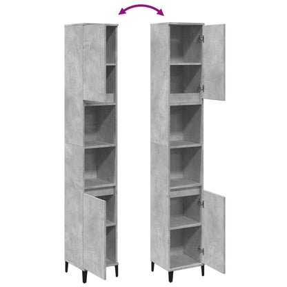 vidaXL Bathroom Cabinet Concrete Grey 30x30x190 cm Engineered Wood