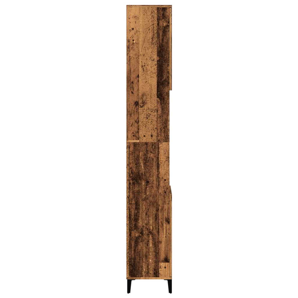 vidaXL Bathroom Cabinet Old Wood 30x30x190 cm Engineered Wood