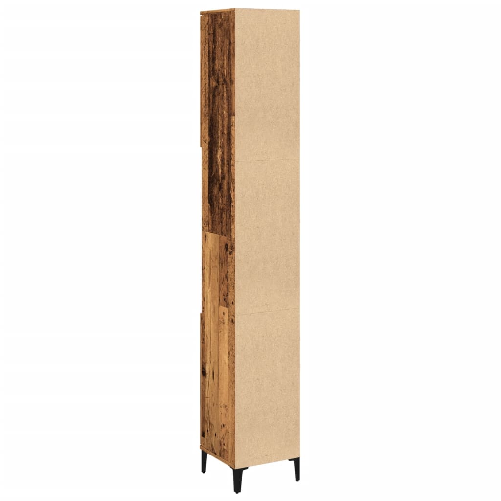 vidaXL Bathroom Cabinet Old Wood 30x30x190 cm Engineered Wood