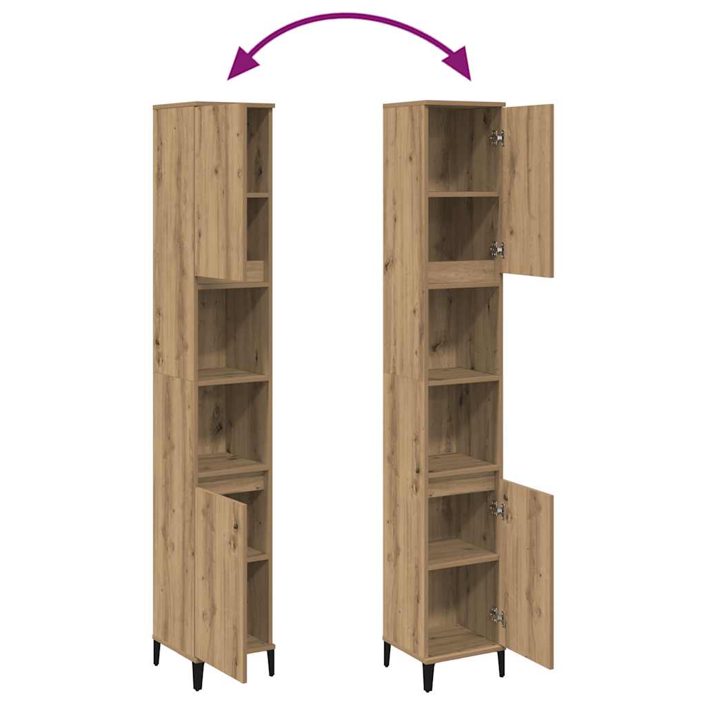 vidaXL Bathroom Cabinet Artisan Oak 30x30x190 cm Engineered Wood