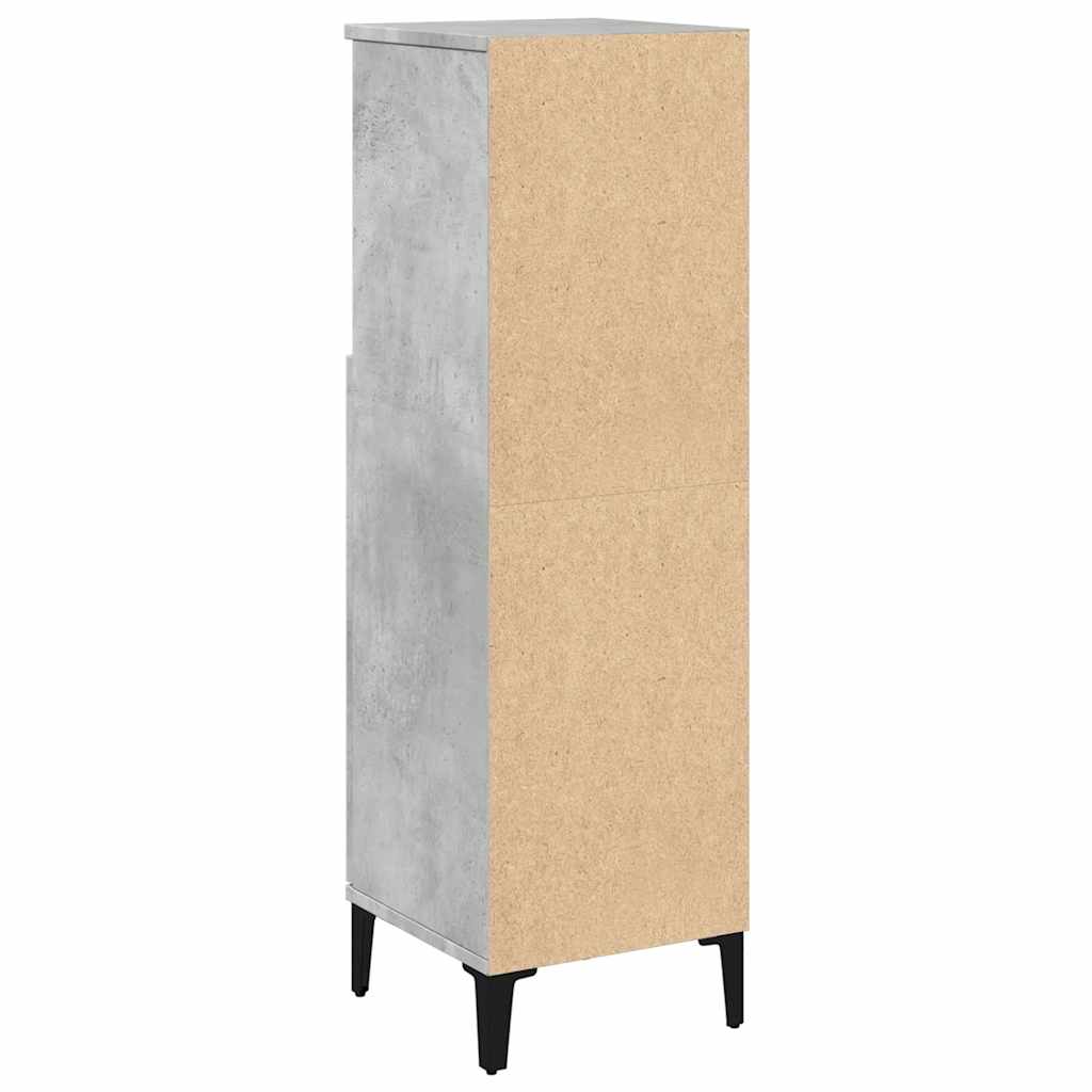 vidaXL Bathroom Cabinet Concrete Grey 30x30x100 cm Engineered Wood