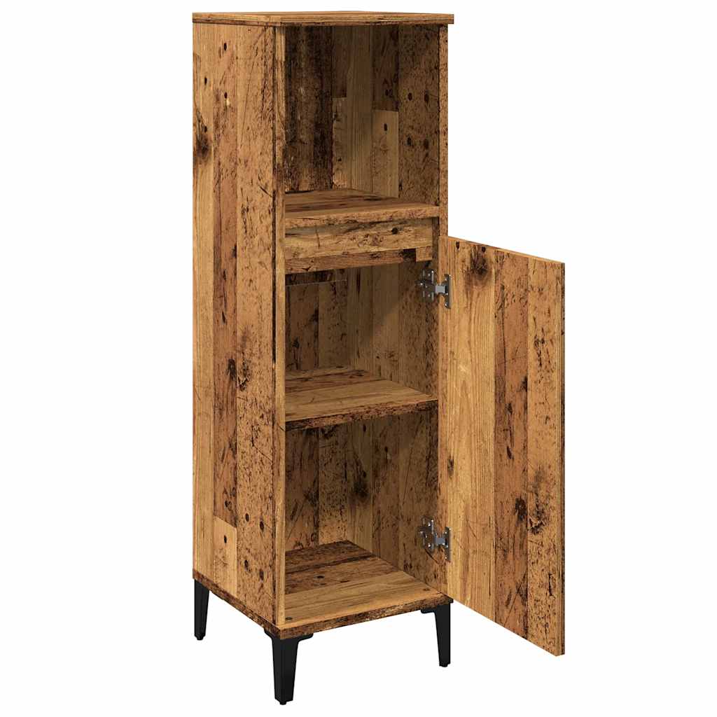 vidaXL Bathroom Cabinet Old Wood 30x30x100 cm Engineered Wood