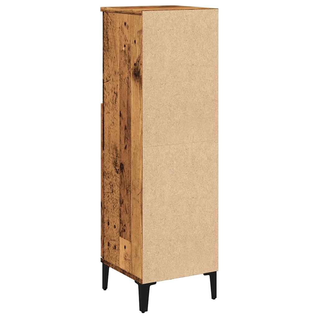 vidaXL Bathroom Cabinet Old Wood 30x30x100 cm Engineered Wood