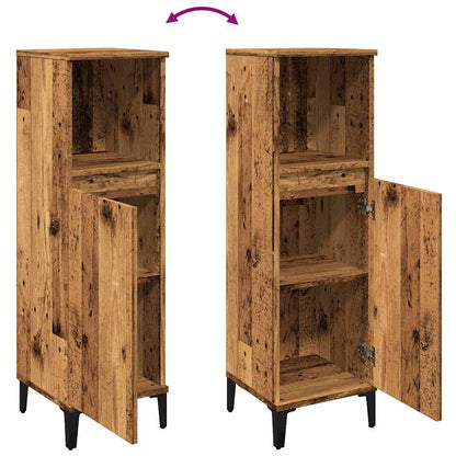 vidaXL Bathroom Cabinet Old Wood 30x30x100 cm Engineered Wood