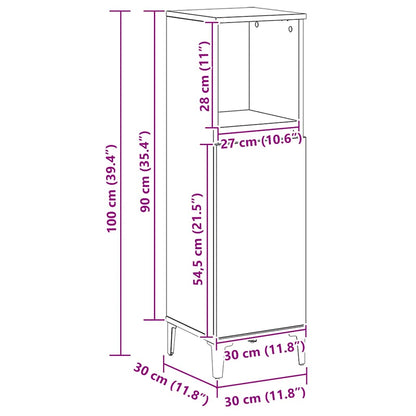 vidaXL Bathroom Cabinet Artisan Oak 30x30x100 cm Engineered Wood