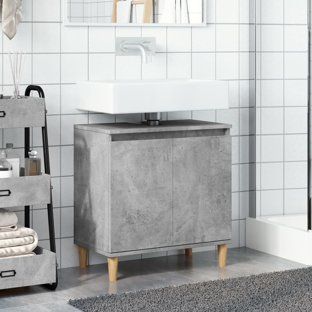 vidaXL Sink Cabinet Concrete Grey 58x33x60 cm Engineered Wood
