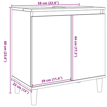 vidaXL Sink Cabinet Old Wood 58x33x60 cm Engineered Wood