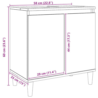 vidaXL Sink Cabinet Artisan Oak 58x33x60 cm Engineered Wood