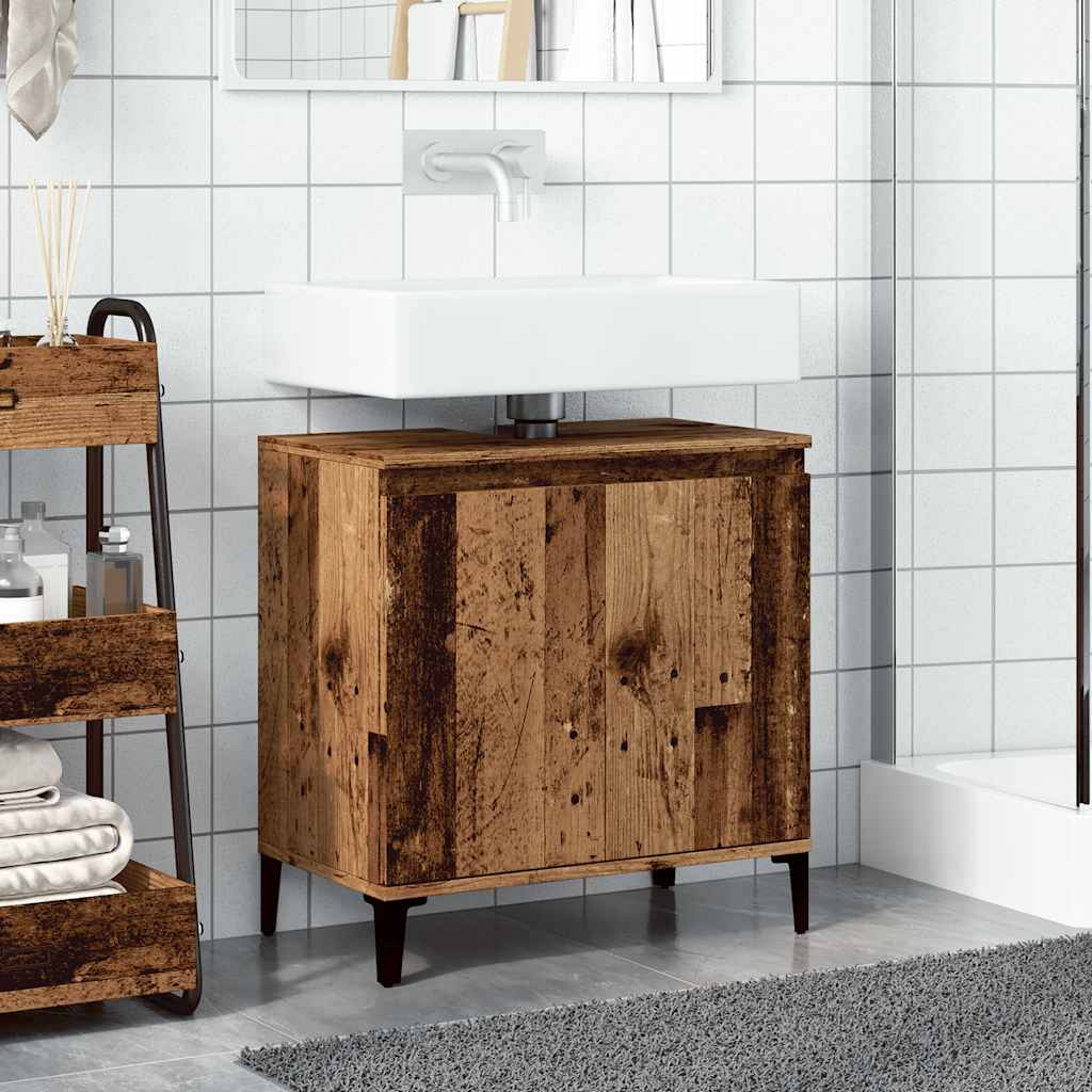 vidaXL Sink Cabinet Old Wood 58x33x60 cm Engineered Wood