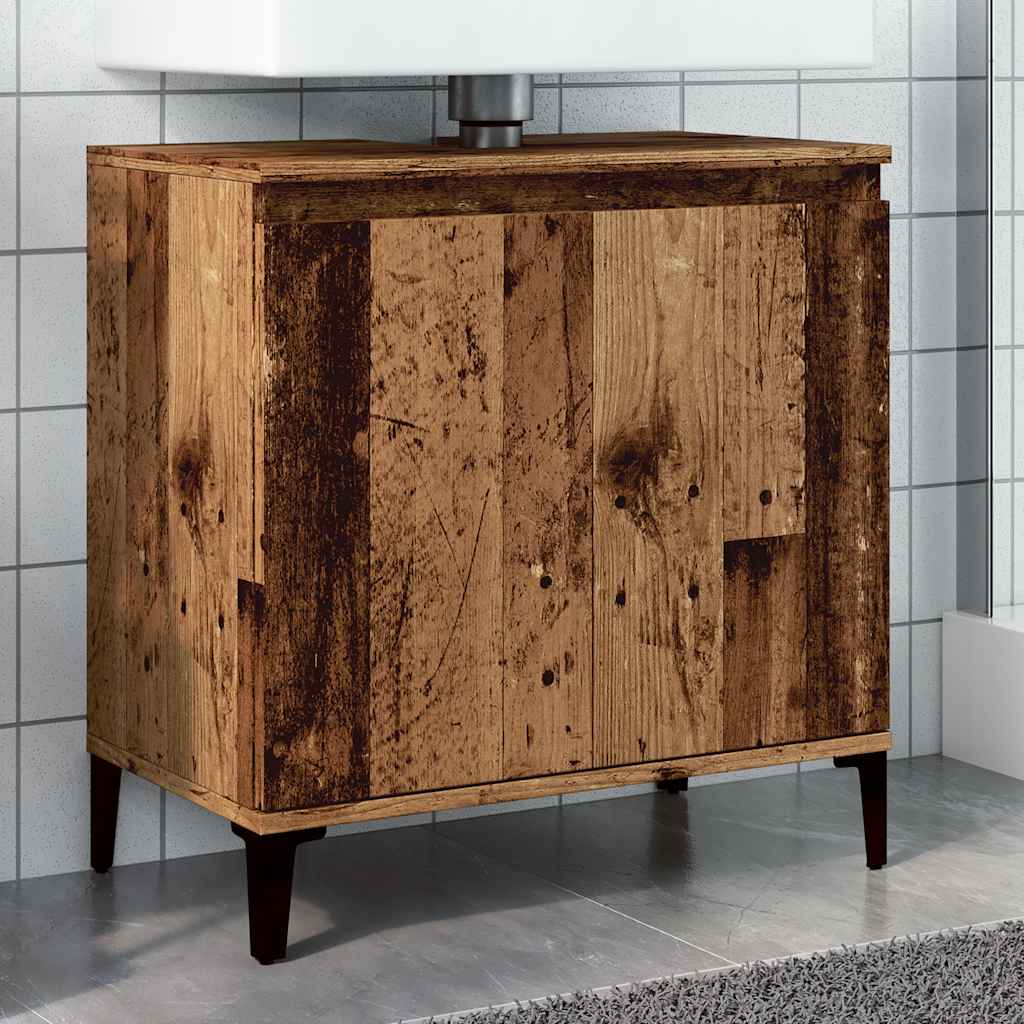 vidaXL Sink Cabinet Old Wood 58x33x60 cm Engineered Wood