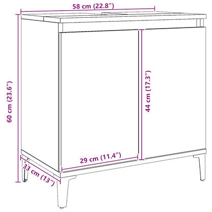 vidaXL Sink Cabinet Artisan Oak 58x33x60 cm Engineered Wood
