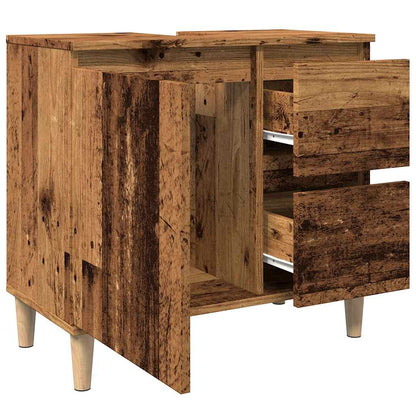 vidaXL Sink Cabinet Old Wood 65x33x60 cm Engineered Wood