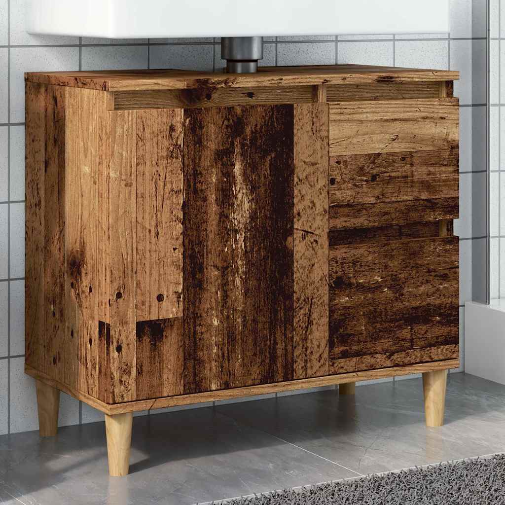 vidaXL Sink Cabinet Old Wood 65x33x60 cm Engineered Wood