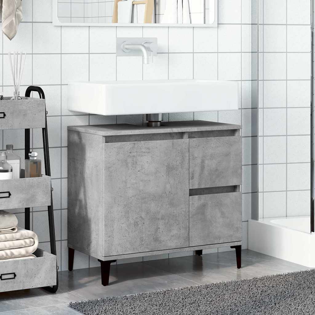 vidaXL Sink Cabinet Concrete Grey 65x33x60 cm Engineered Wood
