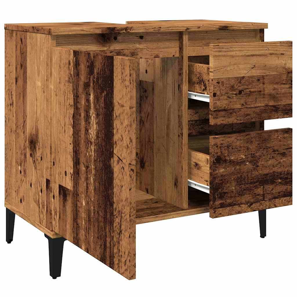 vidaXL Sink Cabinet Old Wood 65x33x60 cm Engineered Wood