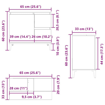 vidaXL Sink Cabinet Old Wood 65x33x60 cm Engineered Wood
