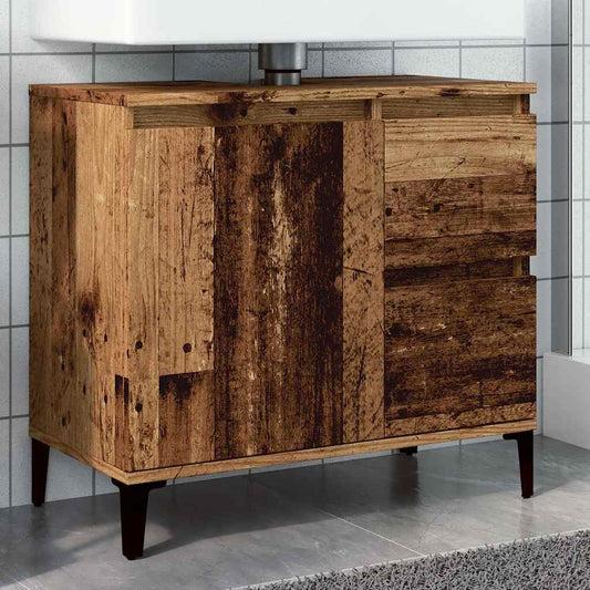 vidaXL Sink Cabinet Old Wood 65x33x60 cm Engineered Wood