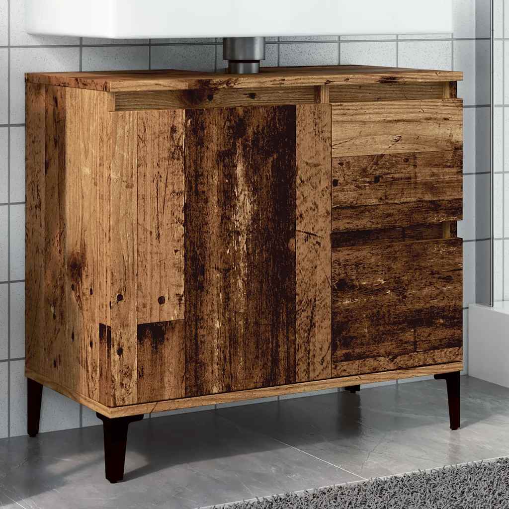 vidaXL Sink Cabinet Old Wood 65x33x60 cm Engineered Wood