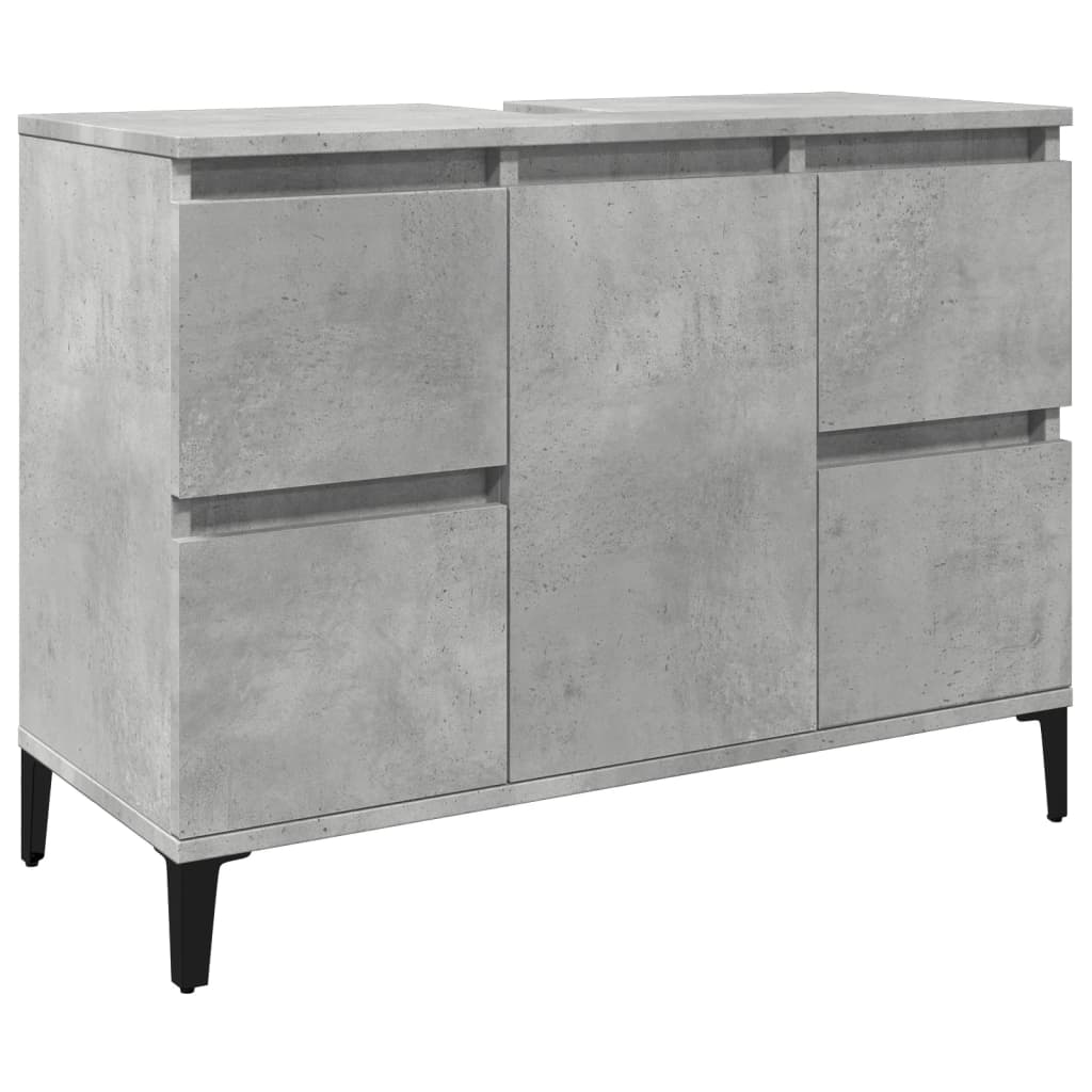 vidaXL Sink Cabinet Concrete Grey 80x33x60 cm Engineered Wood