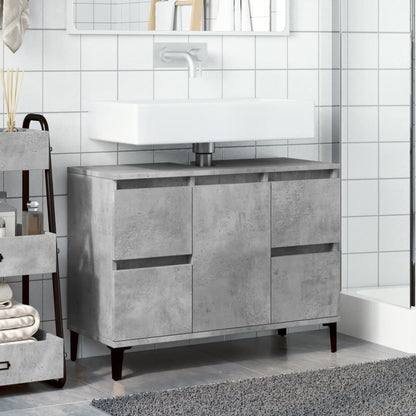 vidaXL Sink Cabinet Concrete Grey 80x33x60 cm Engineered Wood