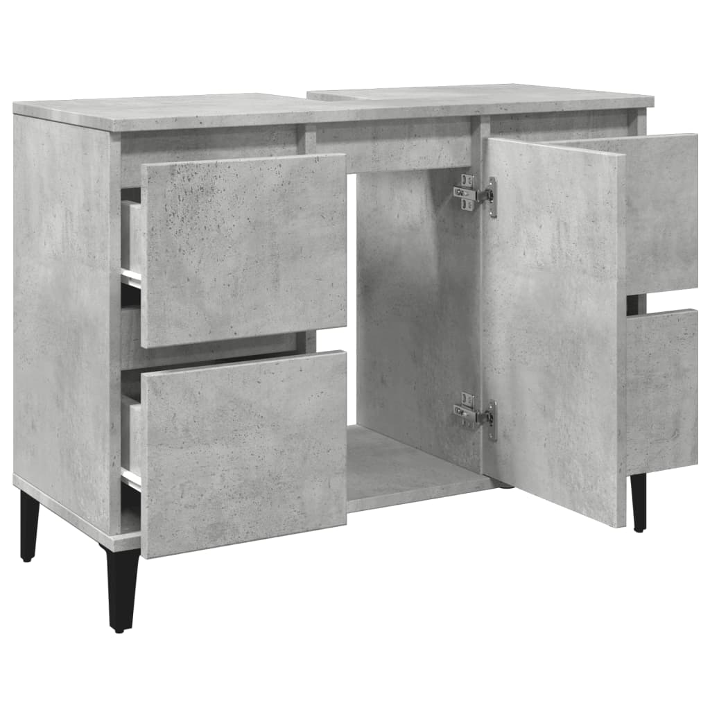 vidaXL Sink Cabinet Concrete Grey 80x33x60 cm Engineered Wood
