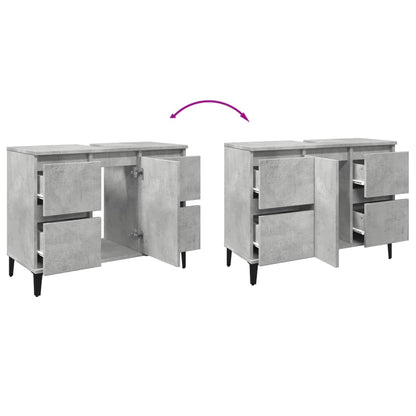 vidaXL Sink Cabinet Concrete Grey 80x33x60 cm Engineered Wood