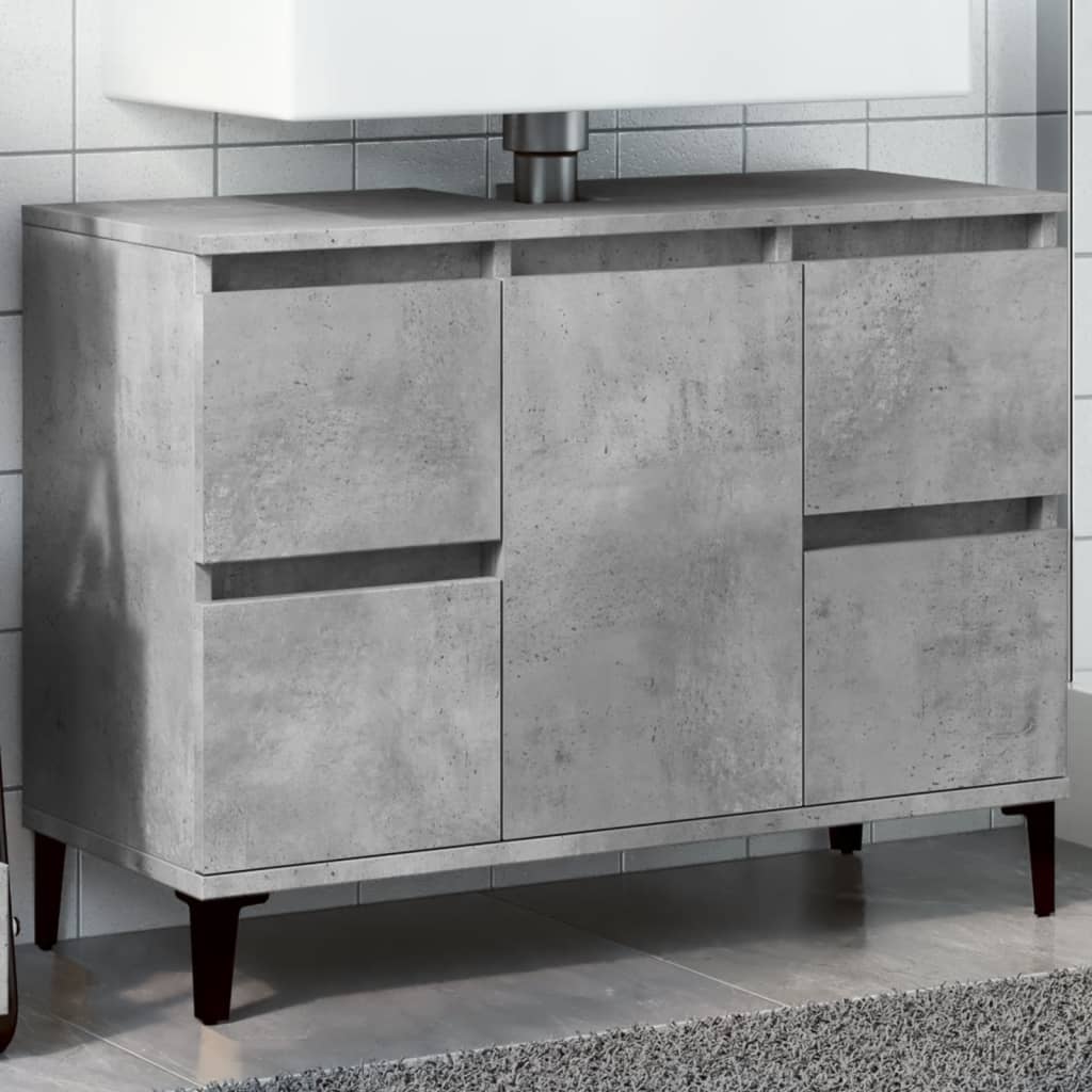 vidaXL Sink Cabinet Concrete Grey 80x33x60 cm Engineered Wood