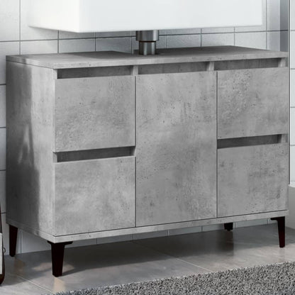 vidaXL Sink Cabinet Concrete Grey 80x33x60 cm Engineered Wood