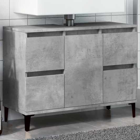 vidaXL Sink Cabinet Concrete Grey 80x33x60 cm Engineered Wood