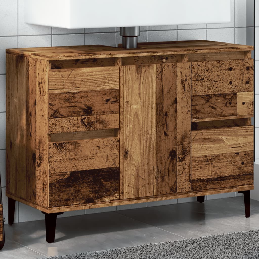 vidaXL Sink Cabinet Old Wood 80x33x60 cm Engineered Wood