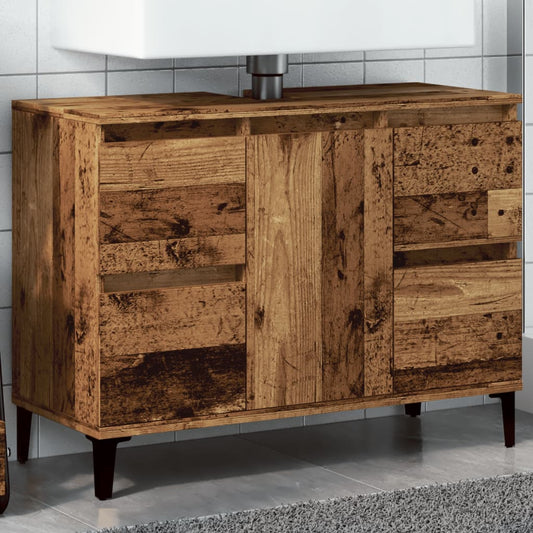 vidaXL Sink Cabinet Old Wood 80x33x60 cm Engineered Wood