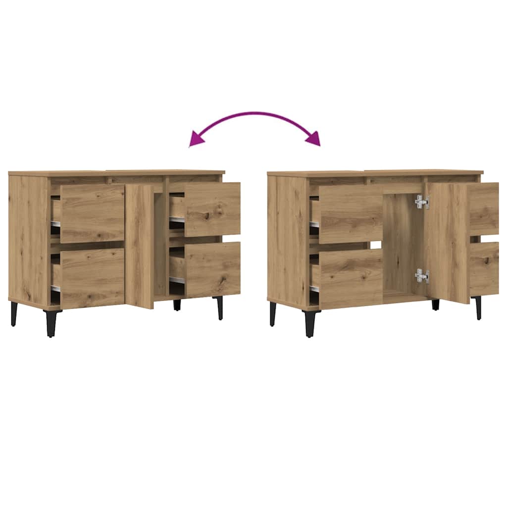 vidaXL Sink Cabinet Artisan Oak 80x33x60 cm Engineered Wood