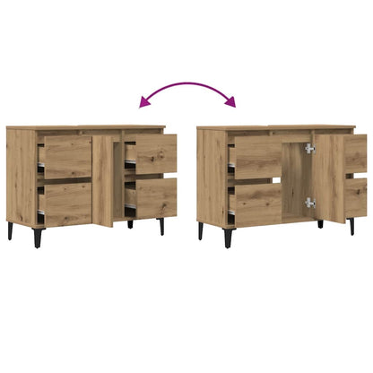 vidaXL Sink Cabinet Artisan Oak 80x33x60 cm Engineered Wood