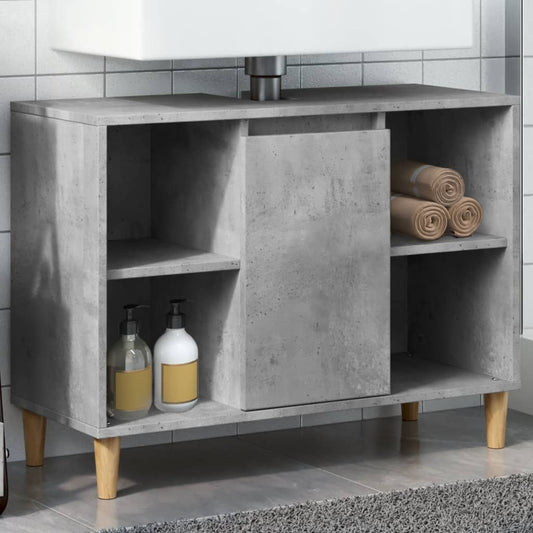 vidaXL Bathroom Cabinet Concrete Grey 80x33x60 cm Engineered Wood
