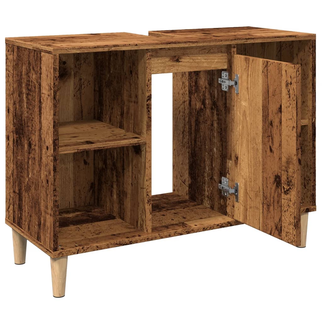 vidaXL Bathroom Cabinet Old Wood 80x33x60 cm Engineered Wood