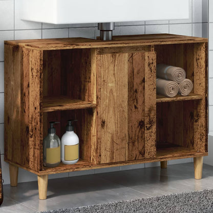vidaXL Bathroom Cabinet Old Wood 80x33x60 cm Engineered Wood