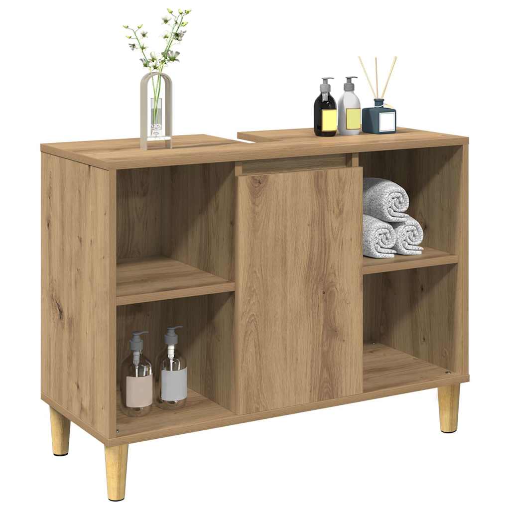 vidaXL Bathroom Cabinet Artisian Oak 80x33x60 cm Engineered Wood